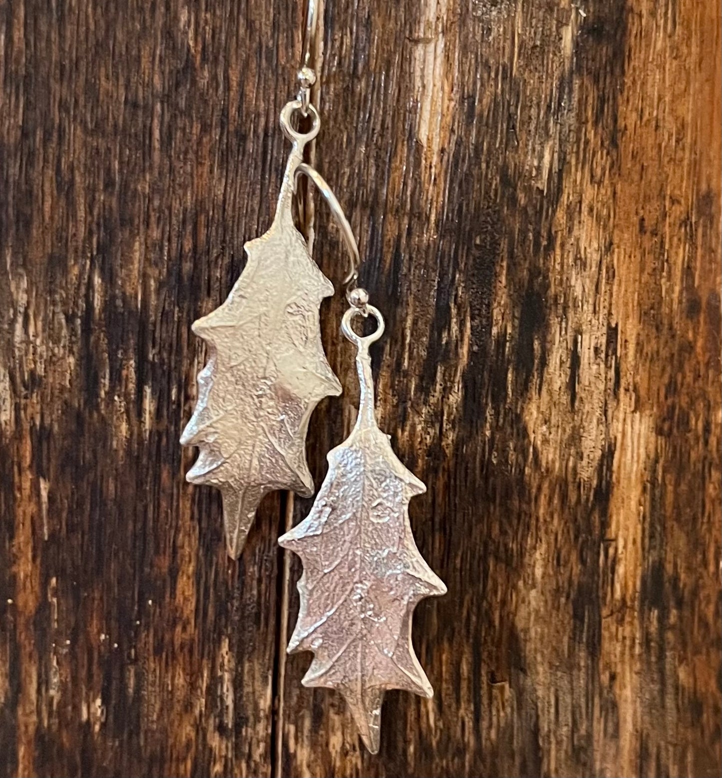 Silver Holly Leaf Earrings