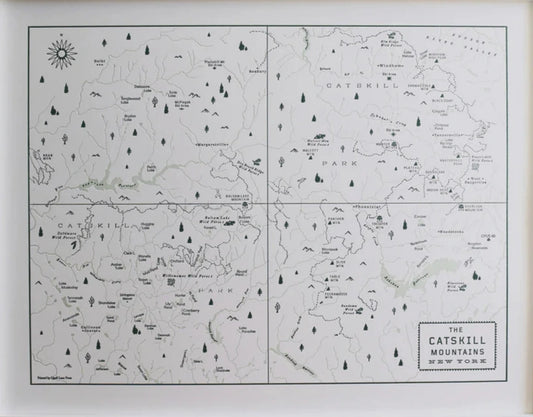 The Catskill Mountains Letterpress Map