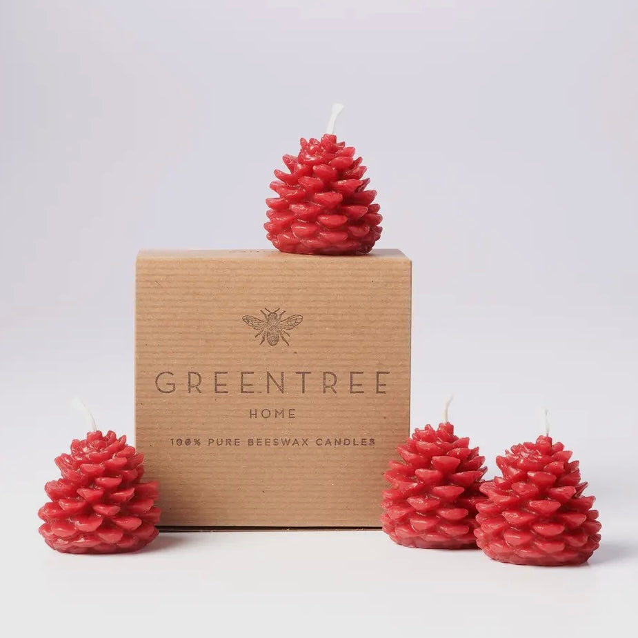 Wee Pine Cone Beeswax Candles