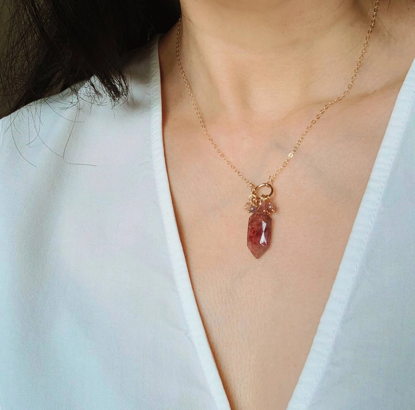 Strawberry Quartz Necklace