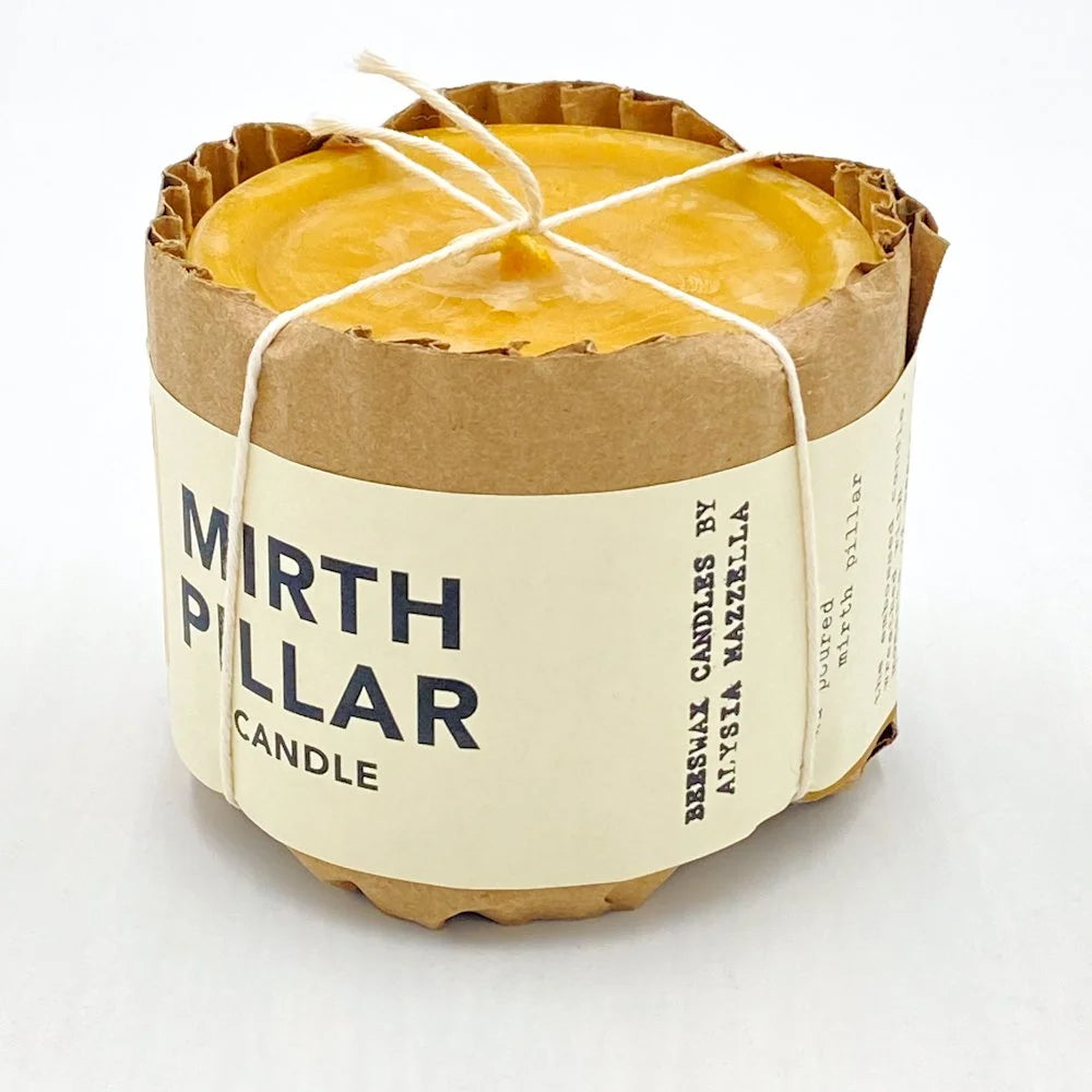 Mirth Pillar Beeswax Candle