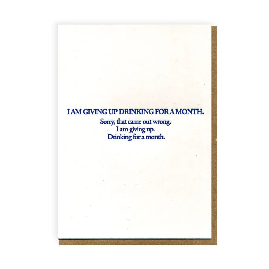 Giving Up Drinking card