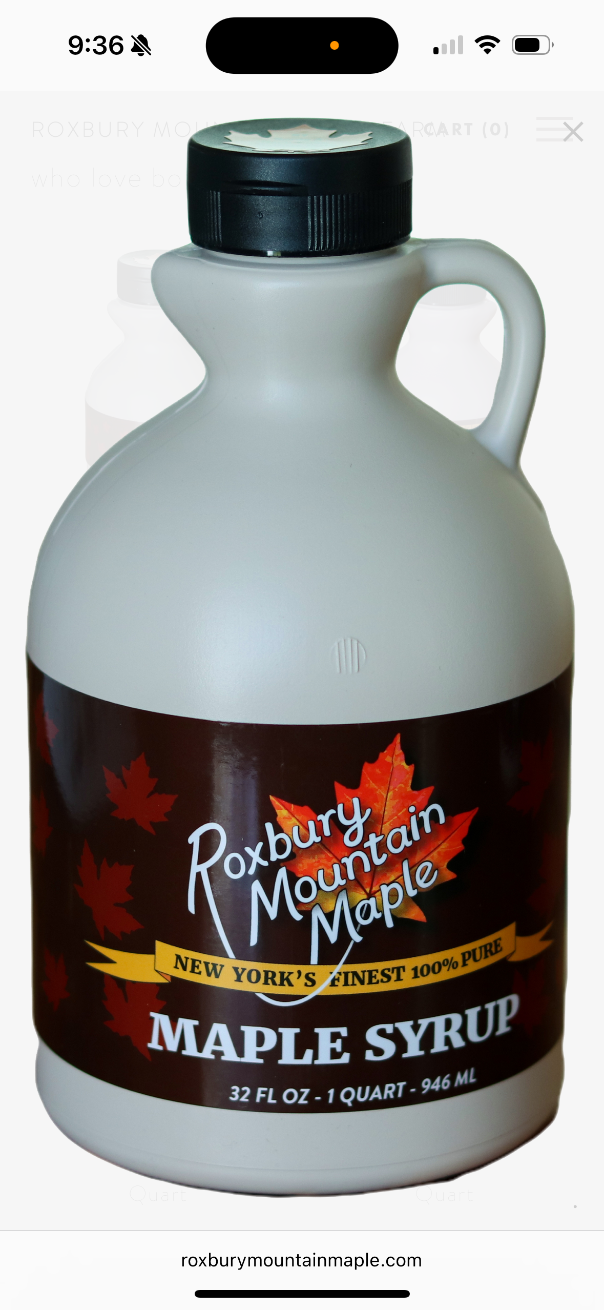 RMM Maple Syrup Quart Jug