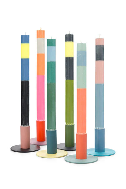 Tall Two-Tone Metal Candleholders
