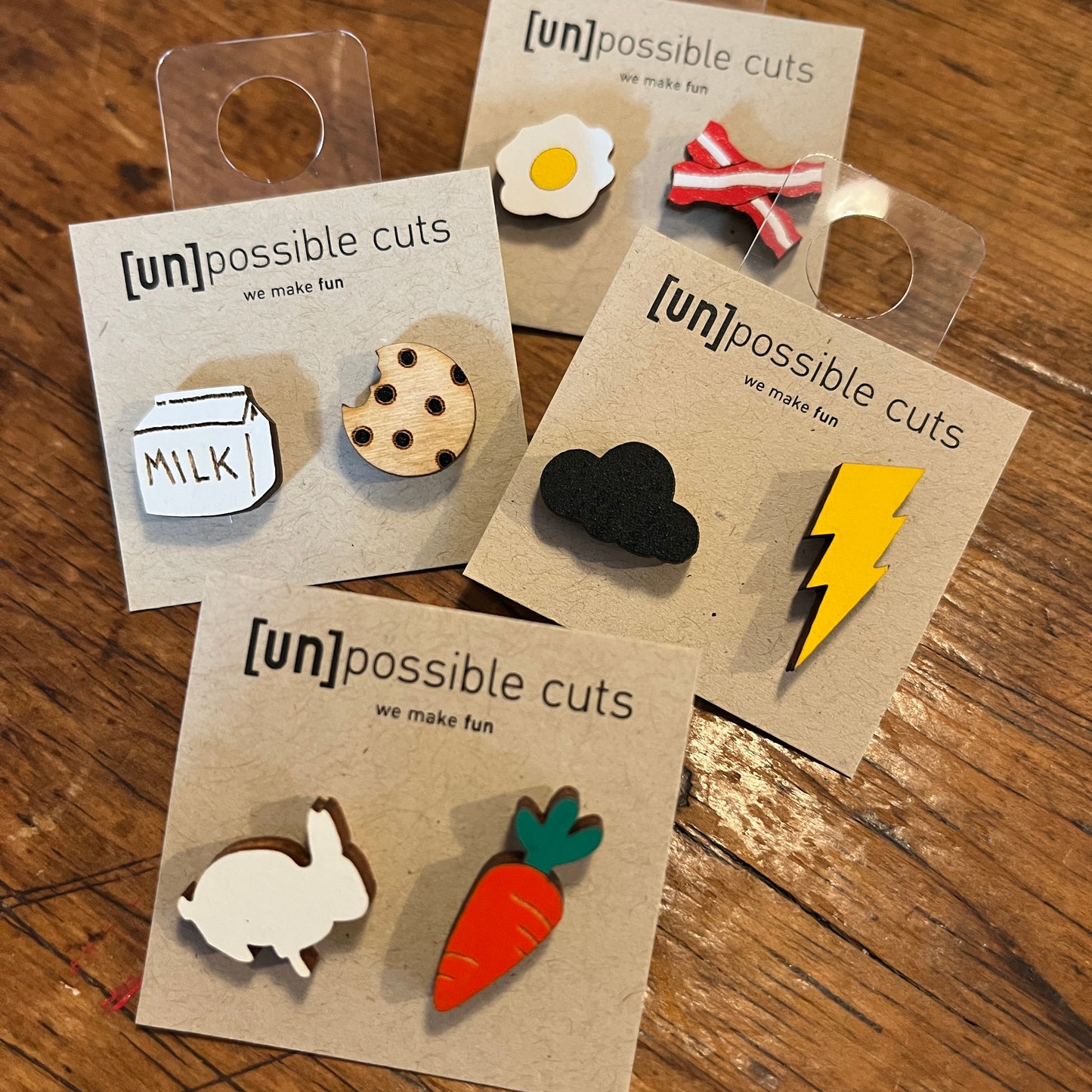 Unpossible Cuts Wooden Earrings