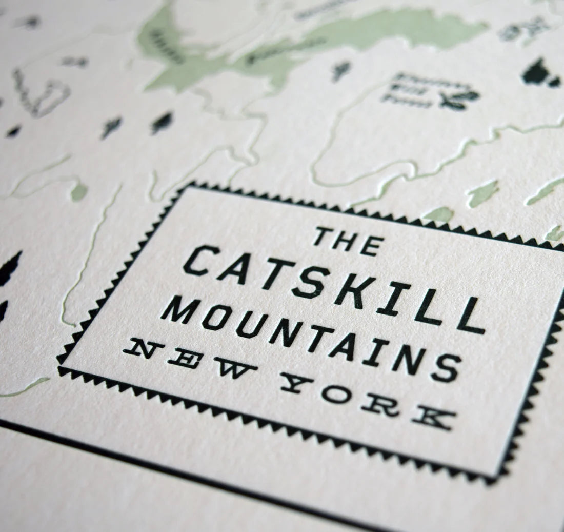 The Catskill Mountains Letterpress Map