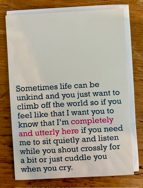 Sometimes life can be unkind