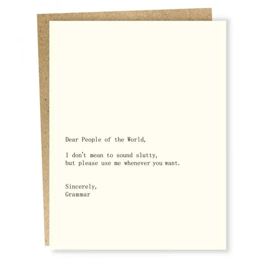 Dear People of the World